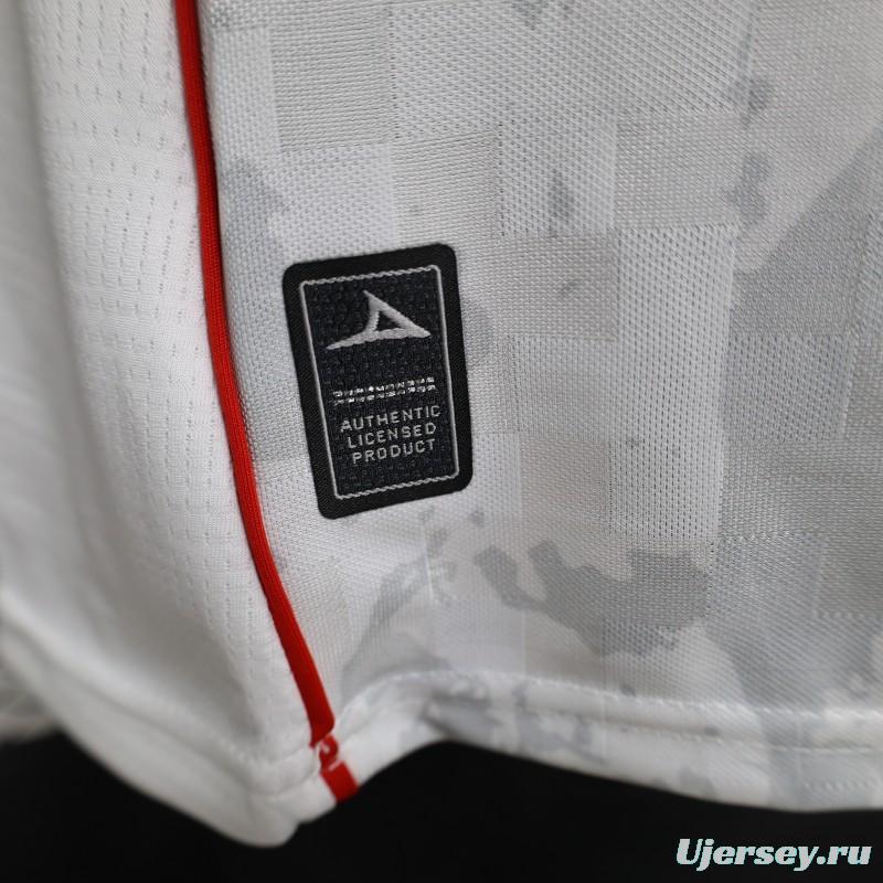 25/26 Player Version Cruz Azul White with Faint Grey Pattern Jersey