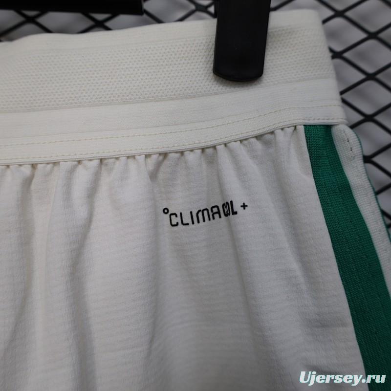 2026 Player Version Algeria White with Green Side Stripes Shorts