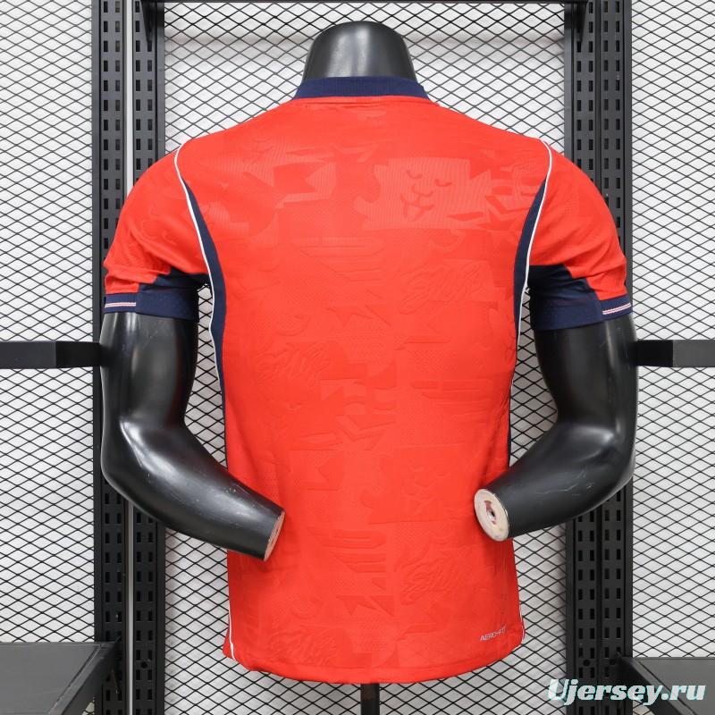 2026 Player Version England Red with Abstract Graphic Pattern Jersey