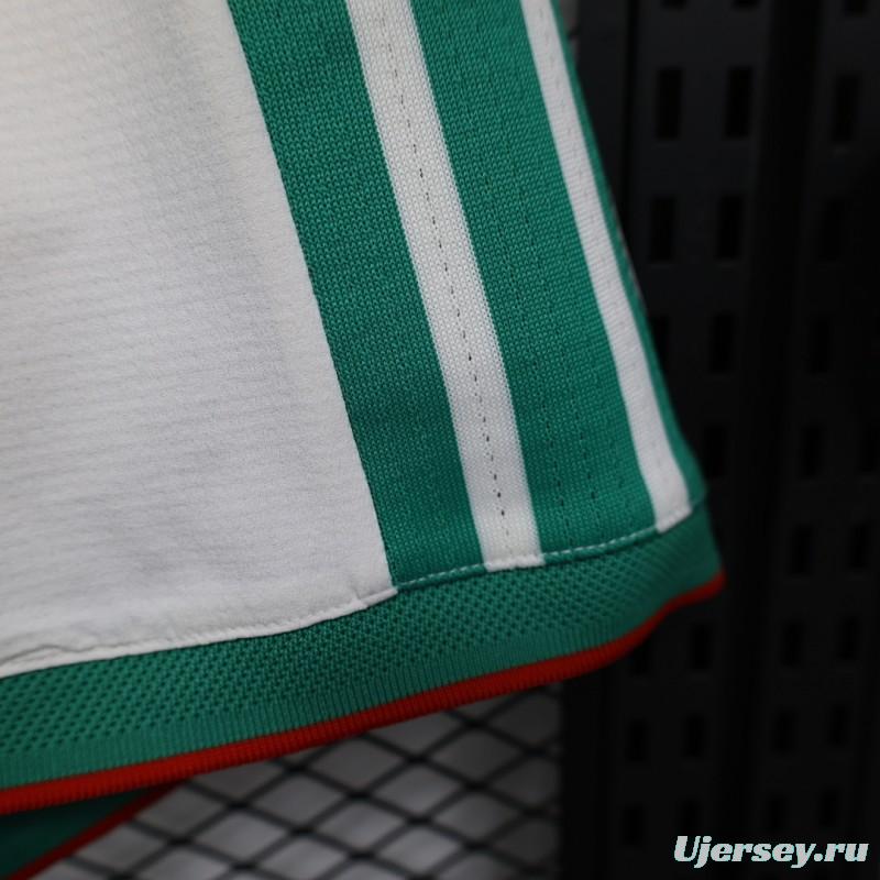 2026 Player Version Algeria White with Green Side Stripes Shorts