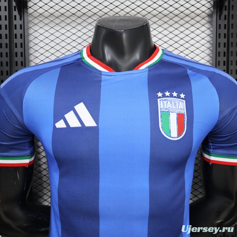 2026 Player Version Italy Blue with Tonal Vertical Stripes Jersey