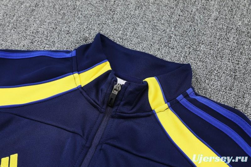 26/27 Boca Juniors Navy Blue Full Zipper Jacket Tracksuit + Long Pants