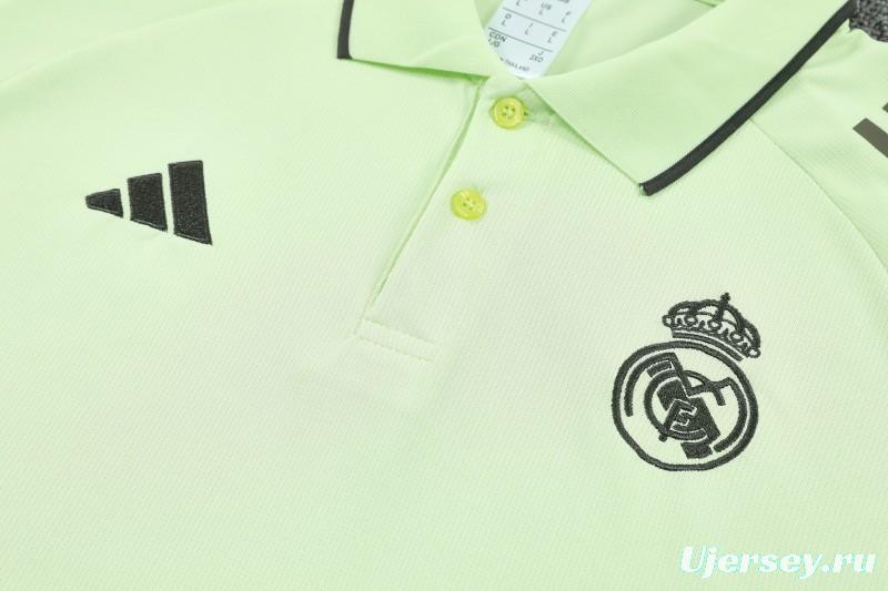 26/27 Real Madrid Light Green  Polo Training Shirt + Long Pants Tracksuit