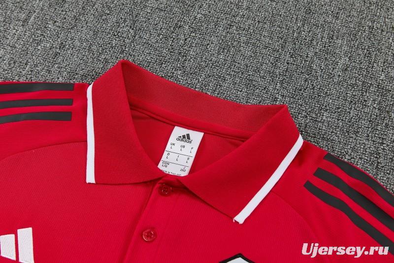 26/27 River Plate Red Polo Training Shirt + Long Pants Tracksuit