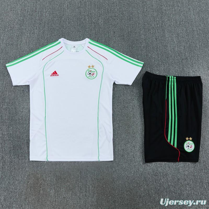 26/27 Algeria White  Short Sleeve+Soccer Shorts