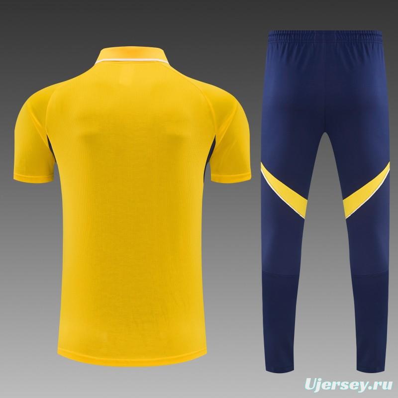 26/27 Boca Yellow Polo Training Shirt + Long Pants Tracksuit