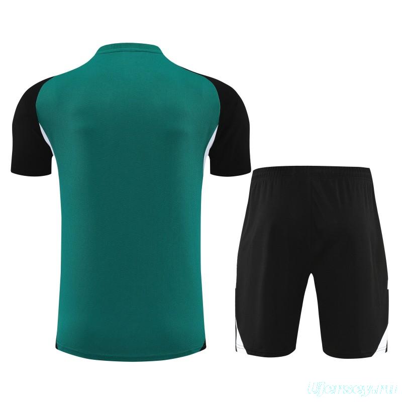 26/27 Liverpool Green & Black Short Sleeve+ Black Soccer Shorts