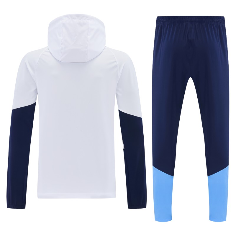 26/27 Argentina  White Full Zipper Hooded Jacket Tracksuit + Long Pants