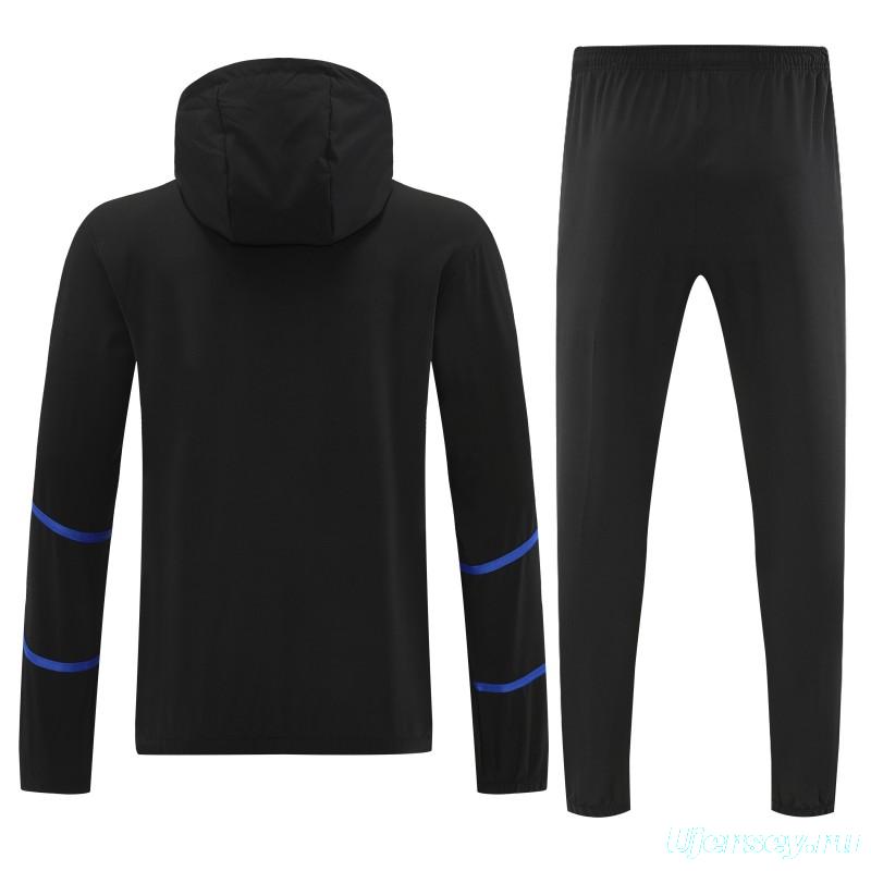 26/27 Puma Black Full Zipper Hooded Jacket Tracksuit + Long Pants