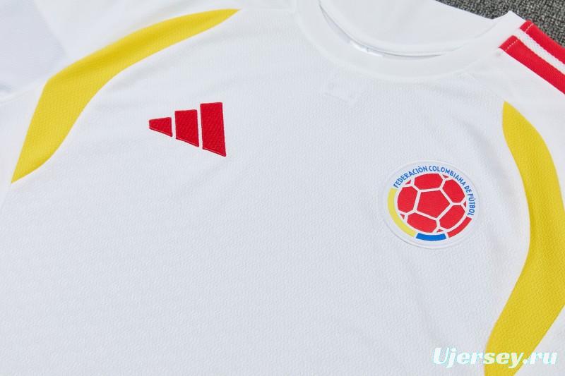 26/27 Colombia White Short Sleeve+Soccer Shorts