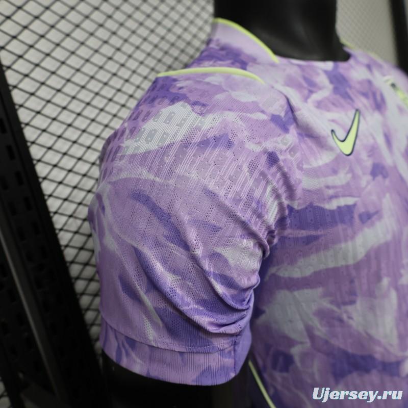 Player Version 2027 South Korea Away Purple Floral Jersey