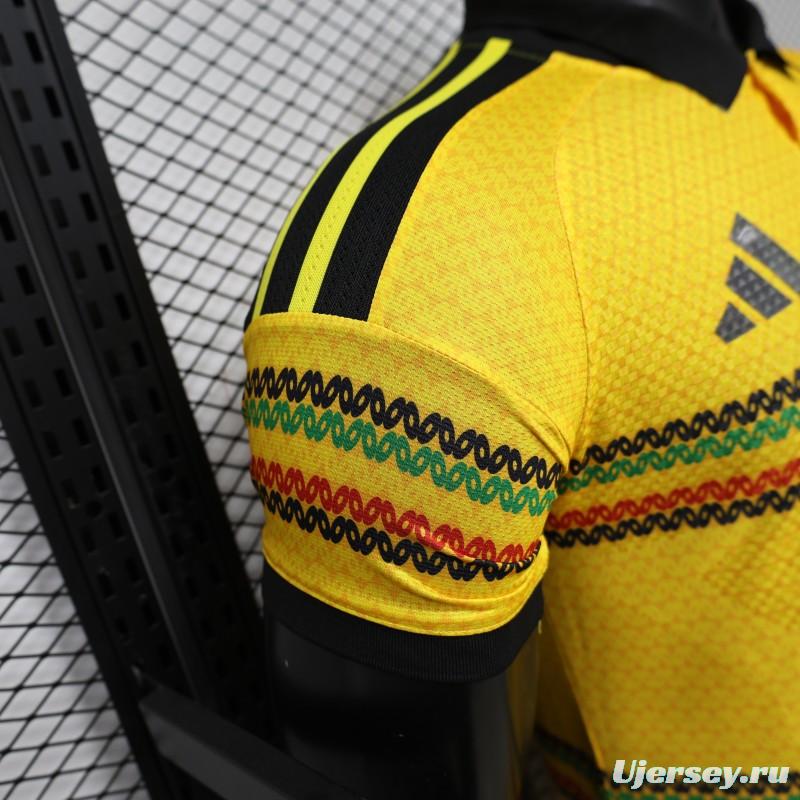 Player Version 2027 Jamaica Home Yellow with Reggae Stripe Jersey