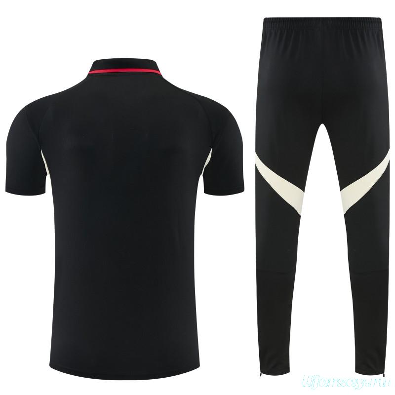 26/27 Liverpool Black Polo Training Shirt + Long Pants Tracksuit
