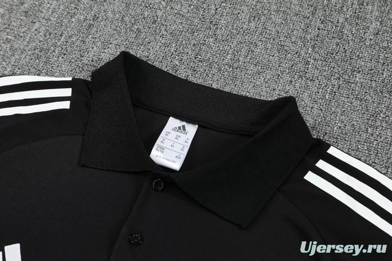 26/27  Argentina Black Polo Training Shirt + Long Pants Tracksuit