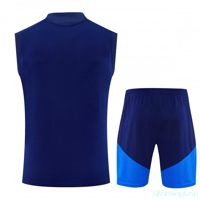 26/27  Colombia Navy Blue Sleeveless Training Vest +Shorts Set