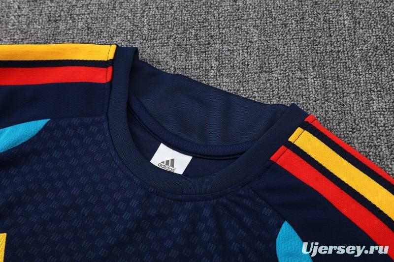 26/27 Spain Navy Blue Short Sleeve+Soccer Shorts