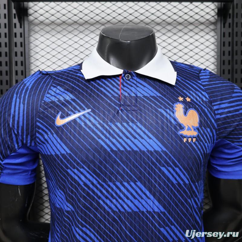Player Version 2026 France Blue with Diagonal Stripe Pattern Special Edition Jersey