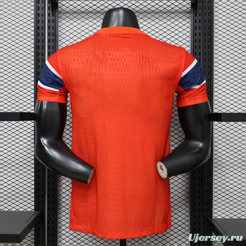 Player Version 2026 Norway Red & Blue with Flag Cross Pattern Home Jersey