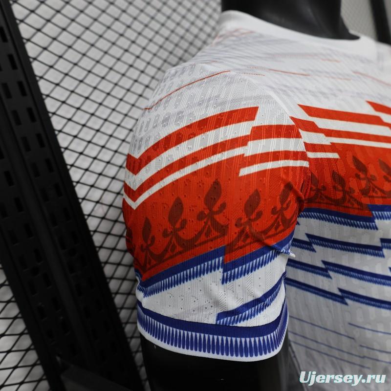 Player Version 2026 France Away White with Red & Blue Chevron Stripe Special Edition Jersey