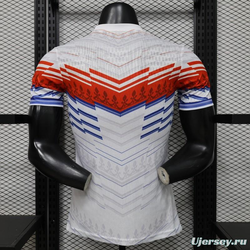 Player Version 2026 France Away White with Red & Blue Chevron Stripe Special Edition Jersey