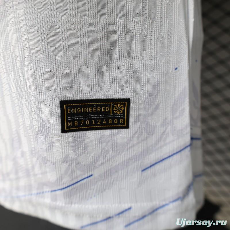 Player Version 2026 France Away White with Red & Blue Chevron Stripe Special Edition Jersey