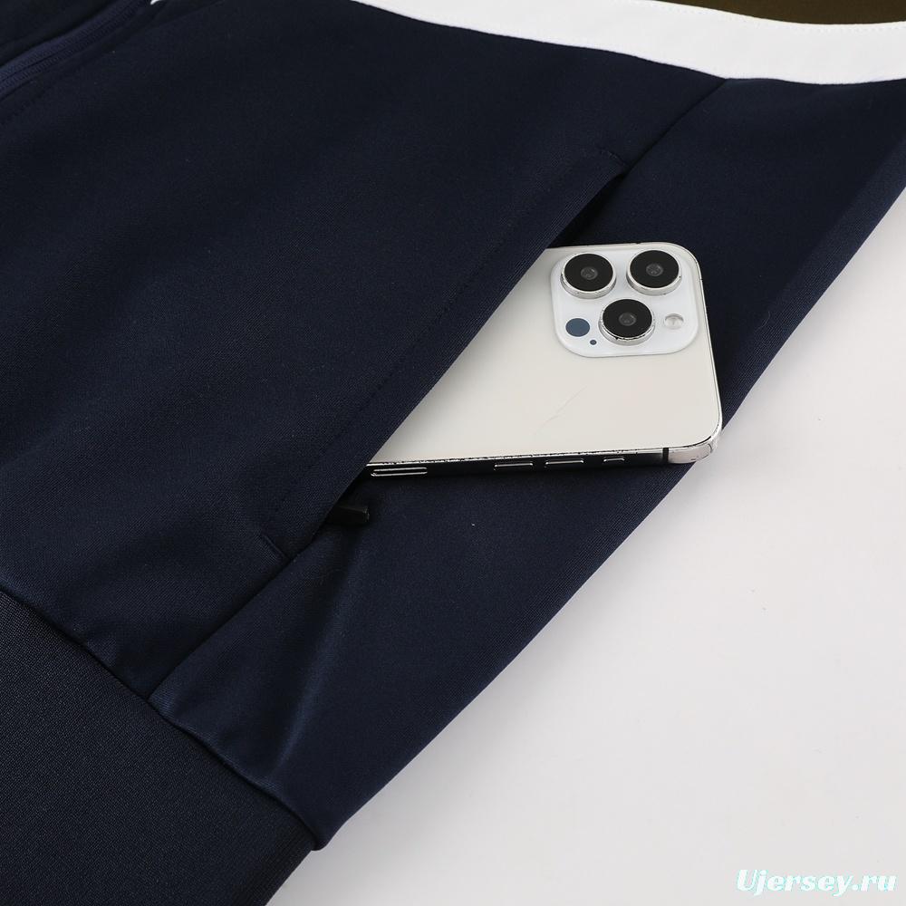 26/27 Napoli Navy Blue  Full Zipper Jacket Tracksuit + Long Pants