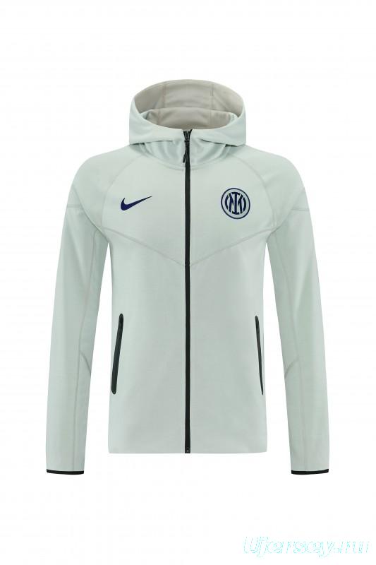 26/27 Inter Milan Light Mint Full Zipper Hooded Tracksuit + Long Pants