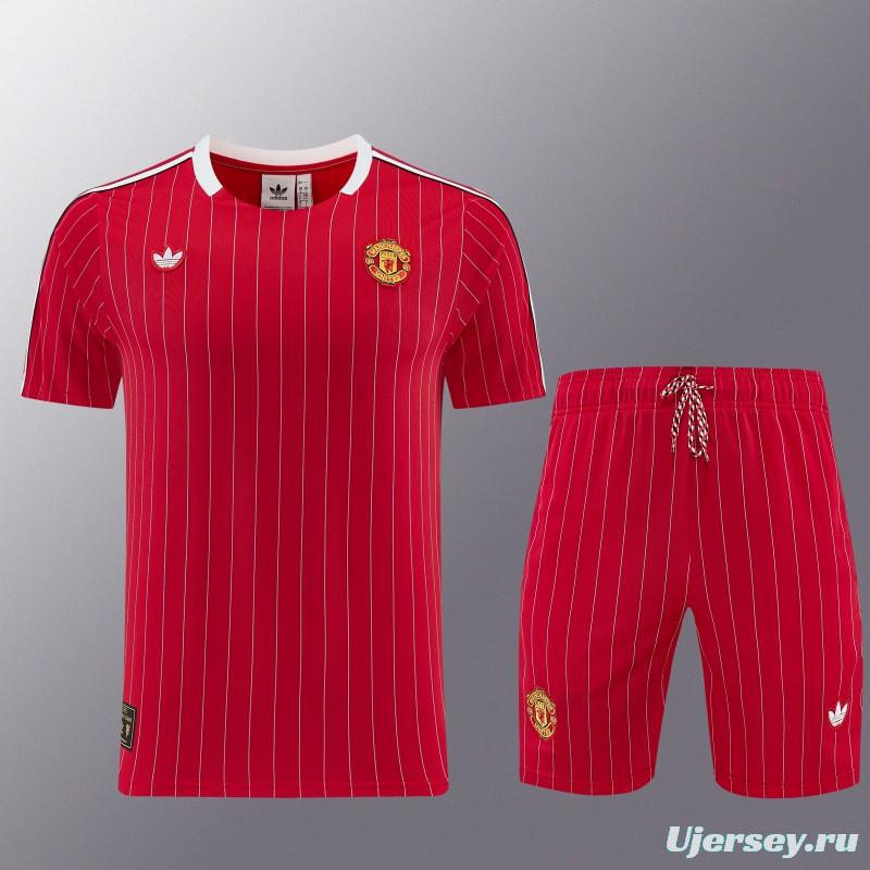 26/27  Manchester United Red Short Sleeve+Soccer Shorts