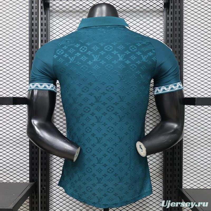 Player Version 2026 Real Madrid × Louis Vuitton Teal LV Monogram Adidas Collab Special Edition Jersey