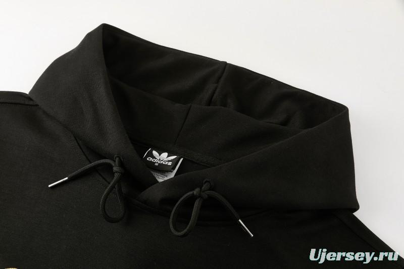 26/27 Manchester United Black Pullover Hooded Tracksuit + Long Pants