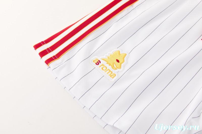26/27 AS Roma White Short Sleeve+Soccer Shorts