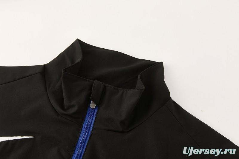 26/27 Chelsea Black Full Zipper Hooded Jacket Tracksuit + Long Pants