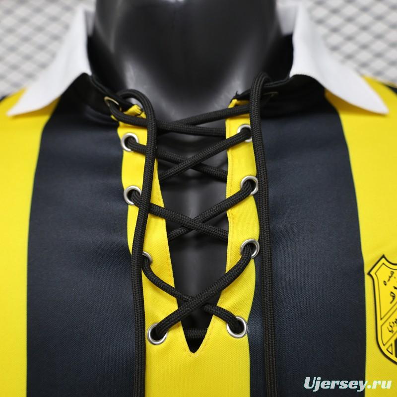 Player Version 2026 Peñarol Yellow & Black Vertical Stripes Long Sleeve Retro Heritage Jersey