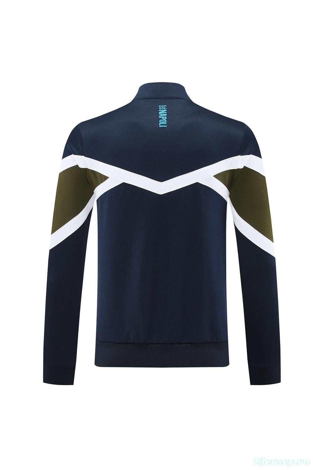 26/27 Napoli Navy Blue  Full Zipper Jacket Tracksuit + Long Pants