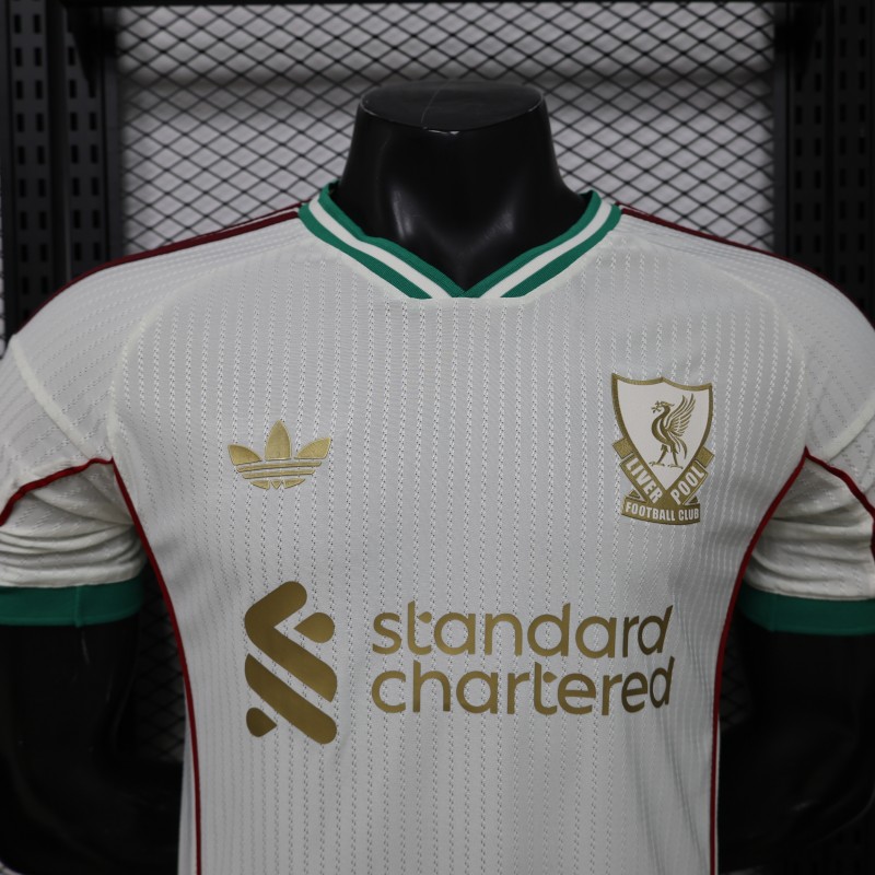 Player Version 26/27 Liverpool FC Off-White with Gold Crest  Special Edition Away Jersey