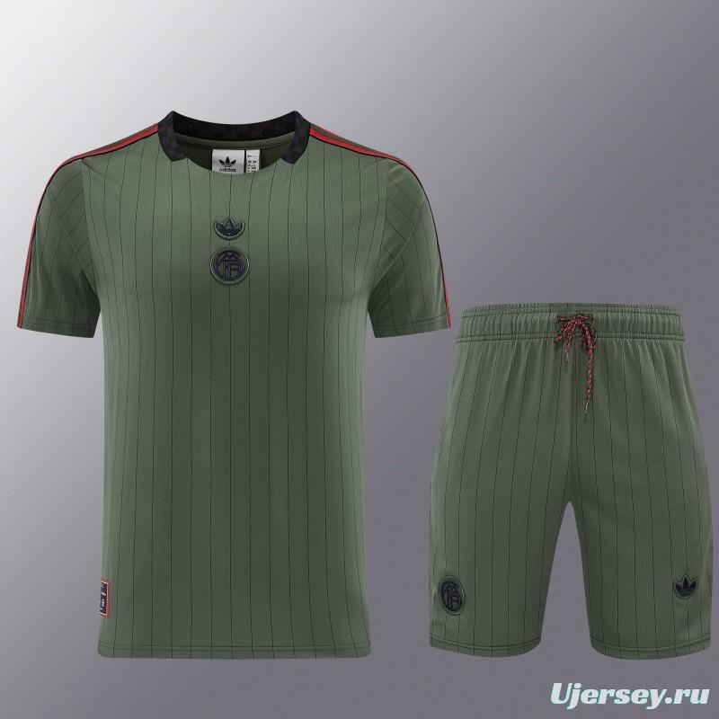 26/27 Bayern München  Forest Green  Pinstripe  Short Sleeve+Soccer Shorts