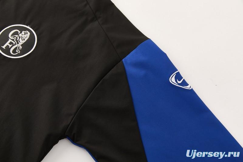 26/27 Chelsea Black Full Zipper Hooded Jacket Tracksuit + Long Pants