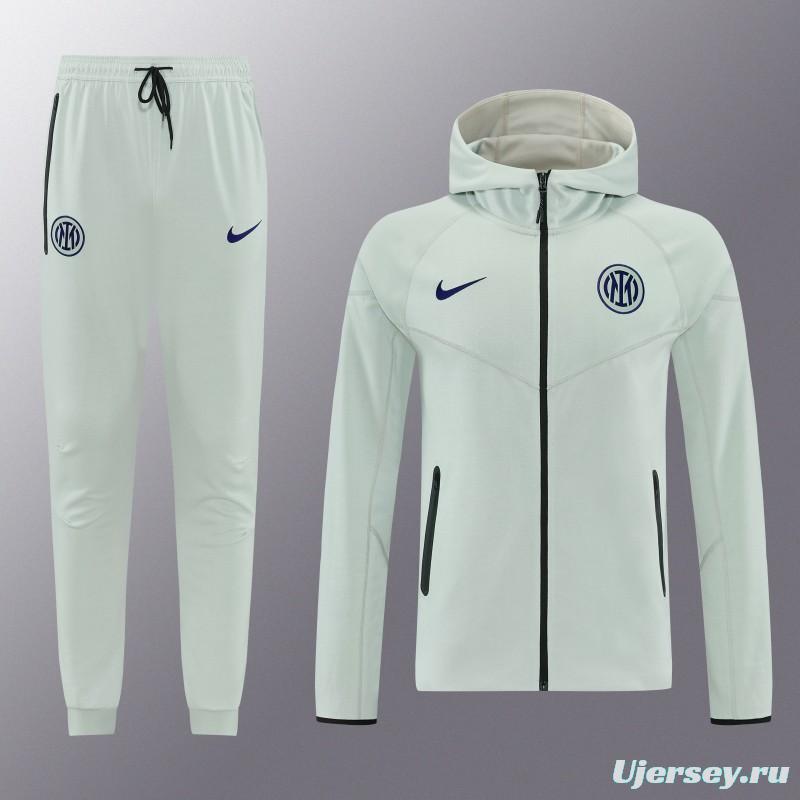26/27 Inter Milan Light Mint Full Zipper Hooded Tracksuit + Long Pants