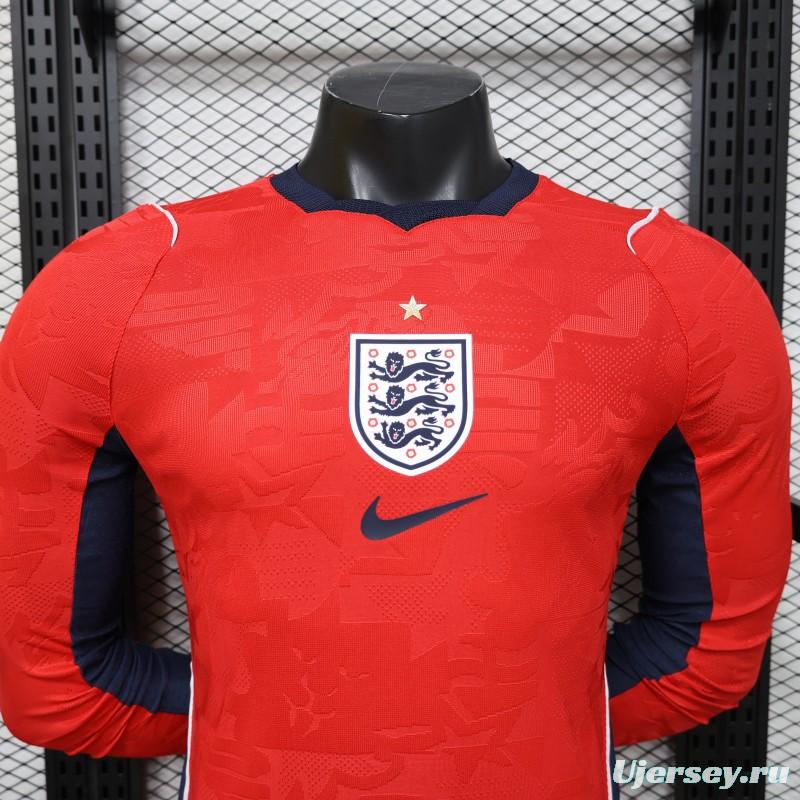 Player Version 26/27 England Away Red Long Sleeve Jersey
