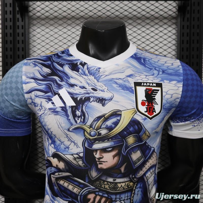 Player Version 2026 Japan Adidas Special Edition "Samurai Blue Dragon" Full Sublimation White Jersey