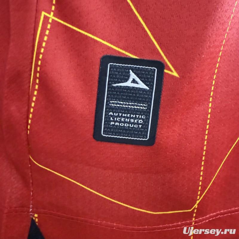 Player Version 25/26 Club Necaxa away Red with Gold Geometric Lightning Pattern Jersey