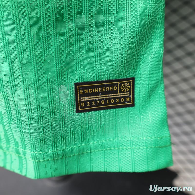 Player Version 2026 Brazil Green with Wave Texture Away Jersey