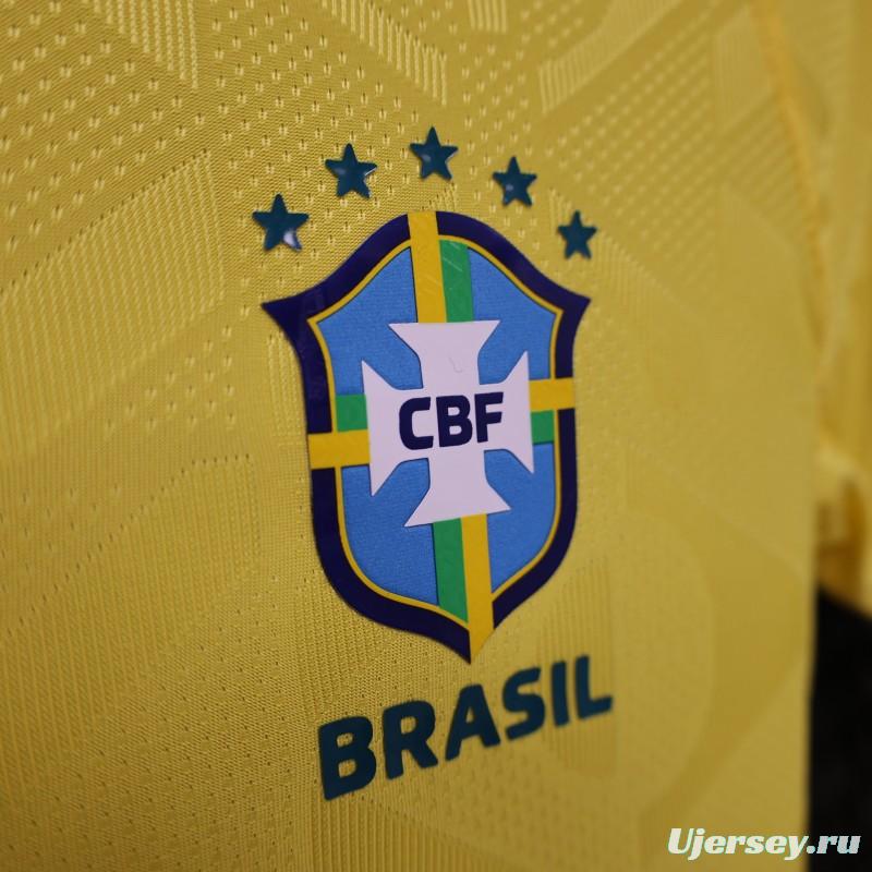 Player Version Women 2026  Brazil Yellow with Green Home Jersey