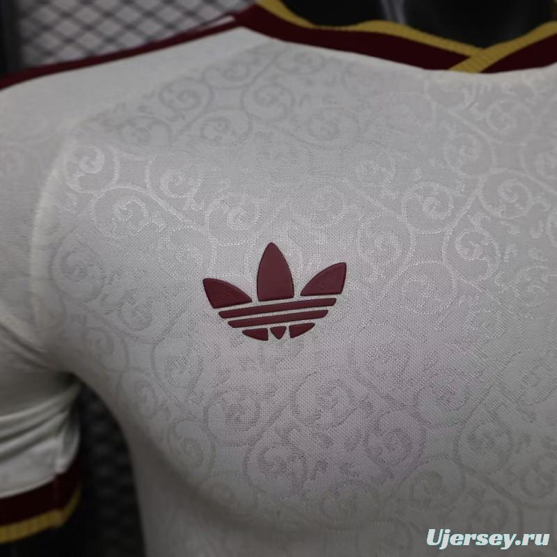 Player Version 2026 Spain  White with Burgundy & Gold Detail Away Jersey