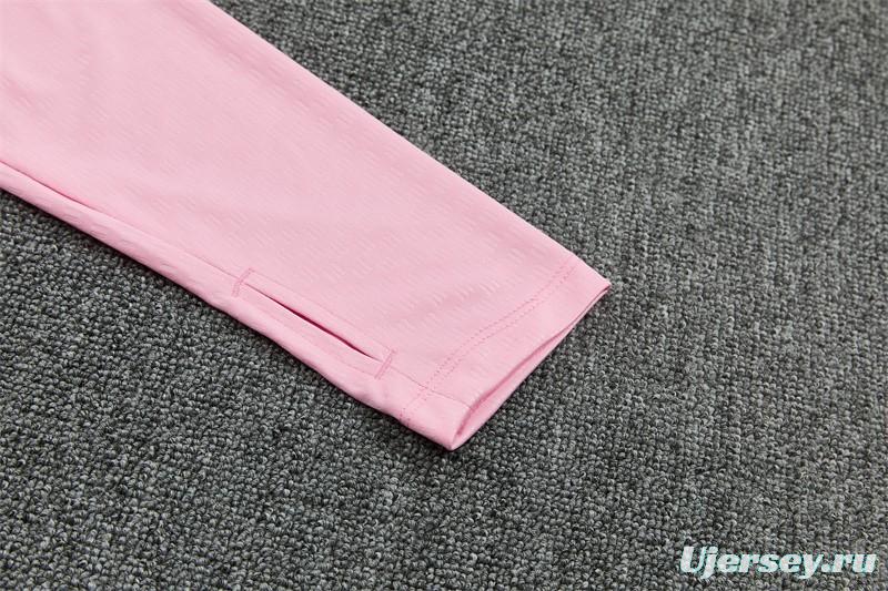 2026 Inter Miami CF Pink  Half Zipper Jacket Tracksuit + Black Long Pants