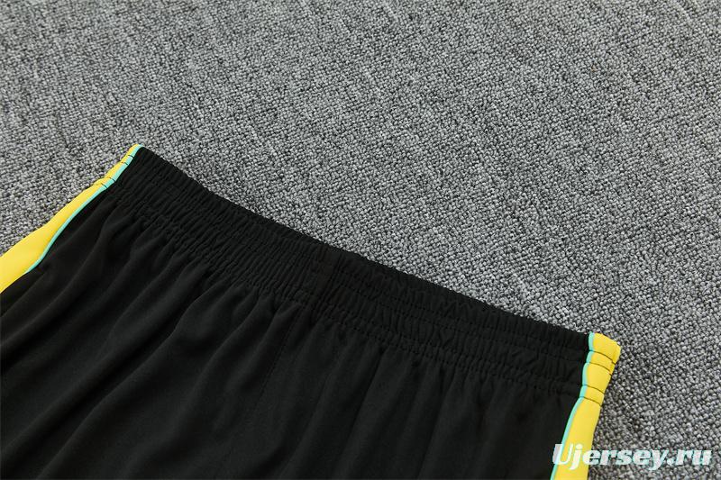 2026 Brazil Black & Yellow Half Zipper Jacket Tracksuit + Long Pants