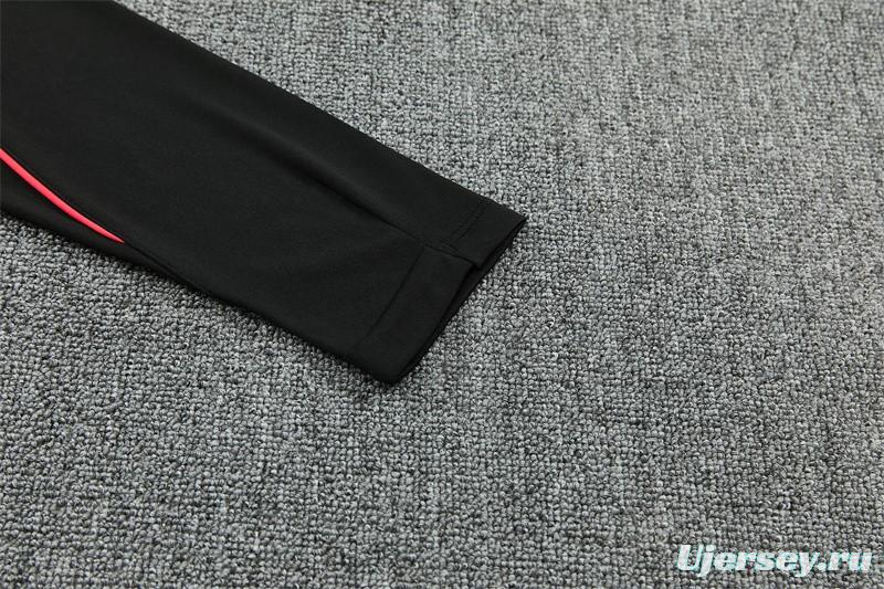 26/27 Brazil Black & Red Half Zipper Jacket Tracksuit + Long Pants