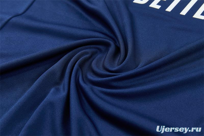 26/27 Real Madrid Away Navy Blue Half Zipper Jacket Tracksuit + Long Pants