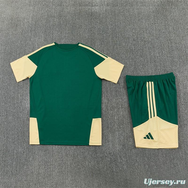 2026 Real Madrid Green & Cream  Short Sleeve+Soccer Shorts