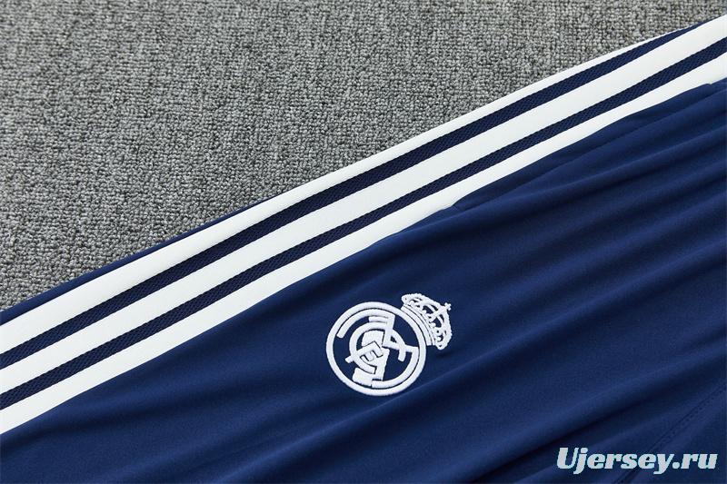26/27 Real Madrid Away Navy Blue Half Zipper Jacket Tracksuit + Long Pants